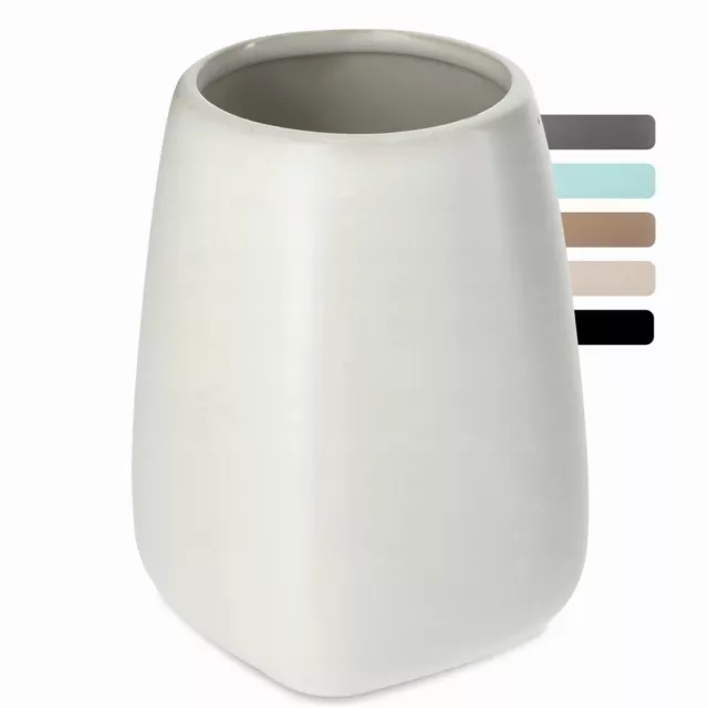 KADAX Taza de cerámica para cepillo de dientes, color blanco, 1 unidad