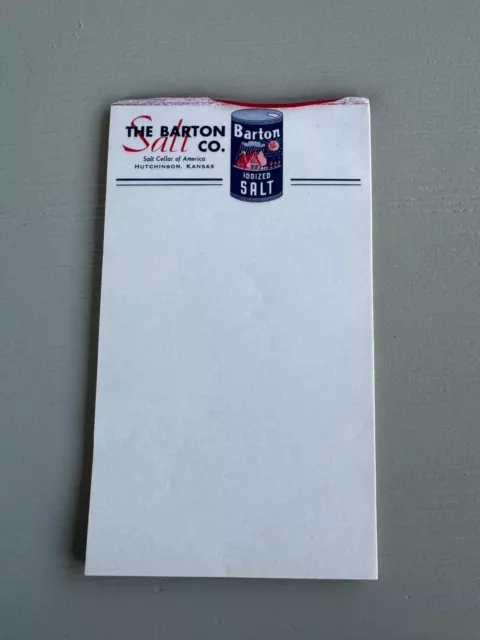 Vintage The Barton Salt Company Hutchinson KS Kansas Advertising Note Pad Papers
