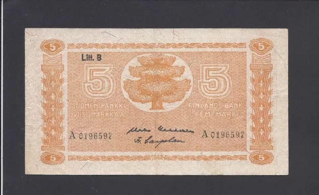 Finland  -  5  Markkaa   1945      @         @