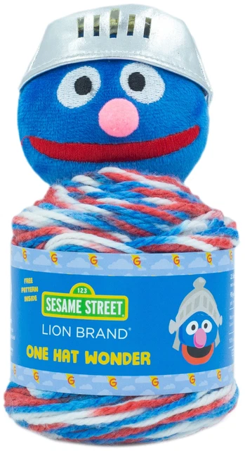 Lion Brand Sesame Street One Sombrero Maravilla Hilo-Super Grover 3010-507