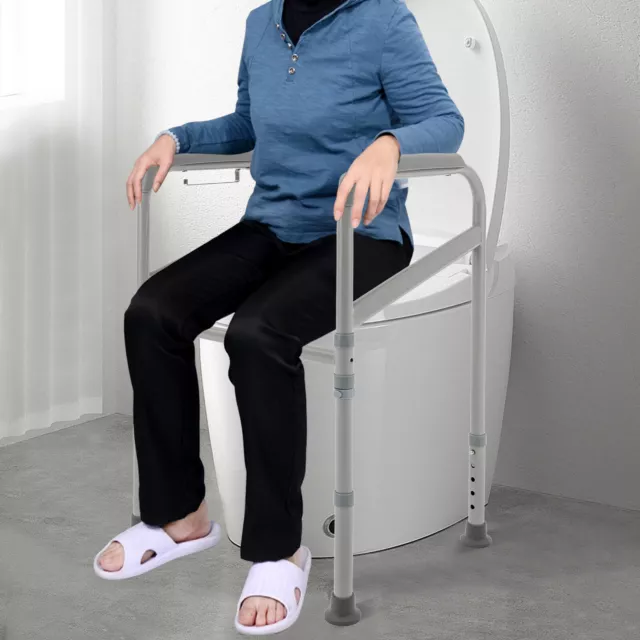Silla de inodoro altura ajustable bastidor de inodoro mango de sujeción adecuado para discapacitados