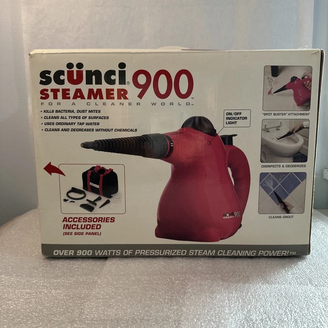 NEW SCUNCI STEAMER 900 Model 52063 w/ Carry Case & AccessoriesPortable