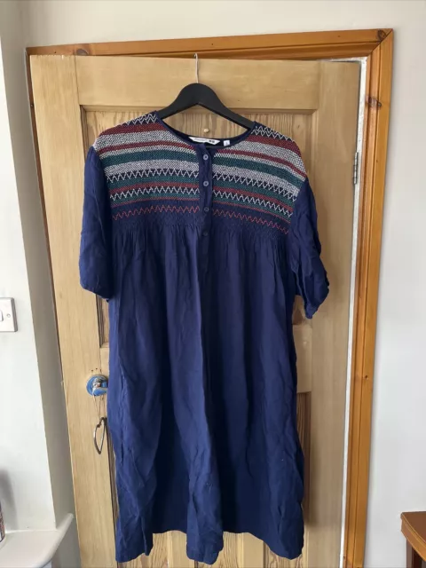 UNIQLO JW ANDERSON Linen Blend Dress Navy Embroidery Large L Smock £20.00 -  PicClick UK