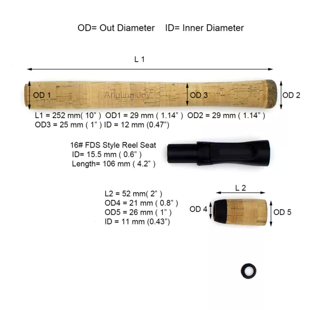 Spinning Fishing Rod Building Repair Composite Cork Handle Grip and Reel Seat 2