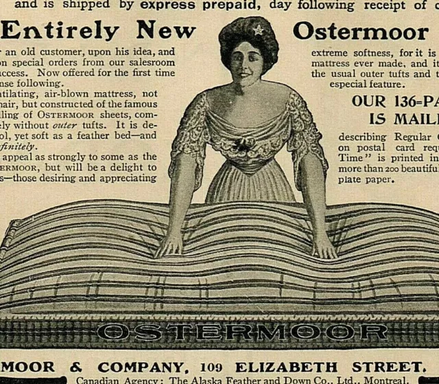 c1900 Ostermoor Mattress Company Victorian Furniture Furnishings PAPER AD 3993