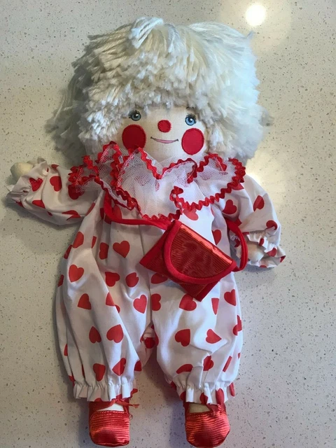 1984 Pauline Bjoness Jacobsen Clown Doll, soft body, 15" tall