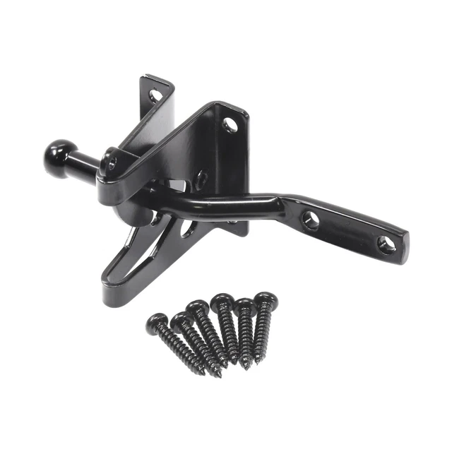 Universal Self-Latching Gravity Gate Latch For Ornamental Fence (Black)