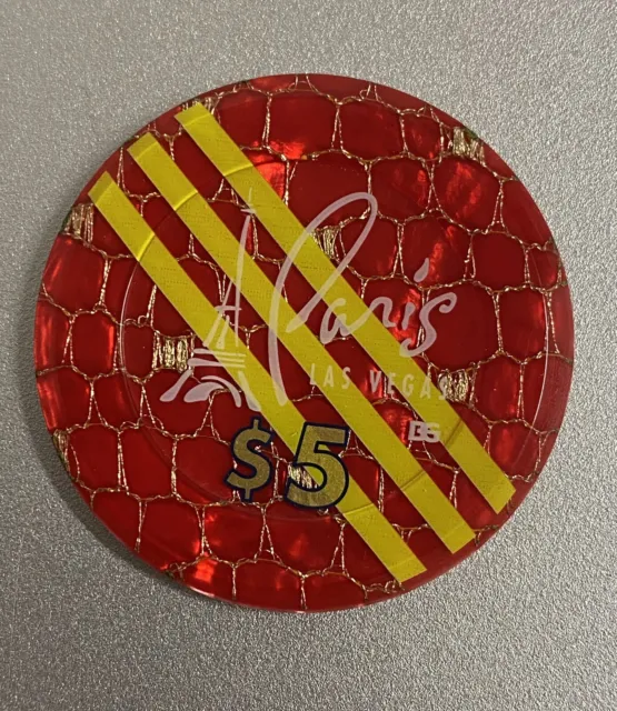 Paris $5 Jeton French Roulette Las Vegas (3 stripes) HOT chip!!!!! 1999
