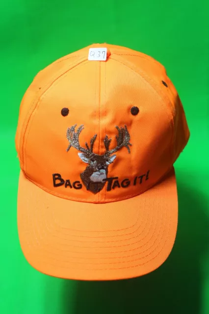Bag It And Tag It Hunter Blaze Orange Deer Hunting Cap Hat Non typical