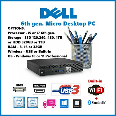 Dell Optiplex 3040 7040 I7 6th 1tb Ssd 32gb Ram Mini Pc Desktop Win10 11 4k Hdmi Eur 1 65 Picclick It