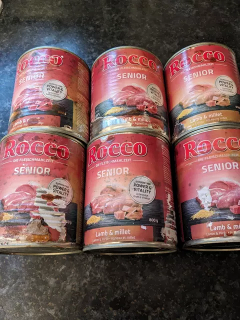 Rocco Senior Lamb & Millet Tinned Wet Dog Food 6x 800g See Desc