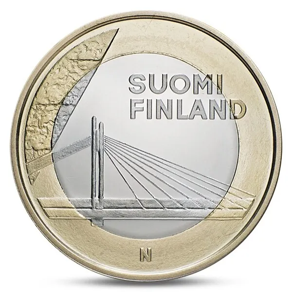 Finland Finnland 5 Euro Provincial Buildings Lapland Candle Bridge 2012 Unc