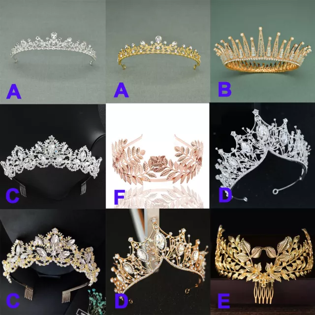 Queen Bridal Wedding Tiara Crown Princess Party Hair Pieces Accessories Headband