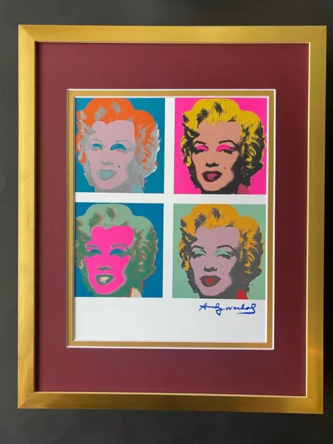 Andy Warhol Gorgeous 1984 Signed Marilyn Monroe Print Matted 11X14 List $549+