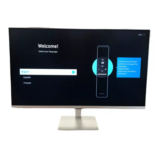 Used SAMSUNG 32" White M5 FHD Smart Monitor, 1080p, 1920x1080 3000:1