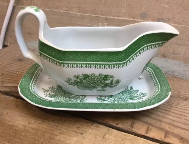 Copeland Spode Fitzhugh Gravy Boat W/ Under Plate England Fine Stone