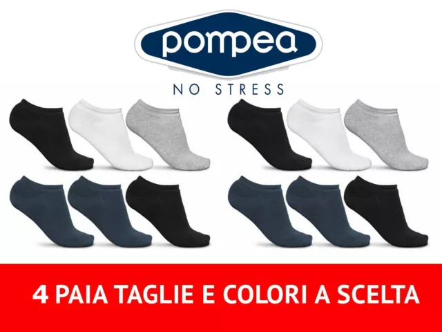 7 Paia Mini Calze Fantasmini Pompea Uomo Donna No Stress 8 Calzini Fantasmino