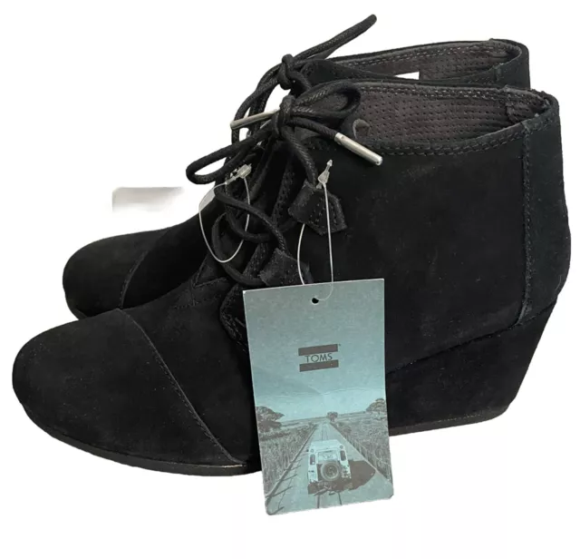 Toms Womens Black Suede Booties Size 9.5