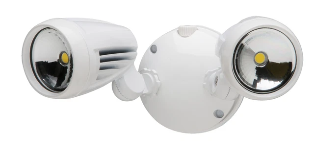 Heath Zenith HZ-8485 White Led Dual Head Outdoor Flood Light