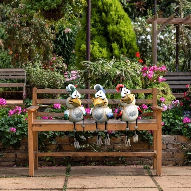 Resin Funny Chicken Statue Art Figure Ornament Courtyard Decor, Farm Garden I9Q7 6