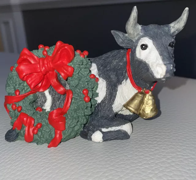 Tom Rubel Vintage 1989 Nanco Christmas Animals Christmas Cow Figurine