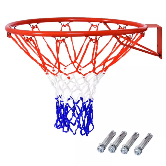 18" Wall Mounted Basketball Ring Hoop Net Durable Hanging Basket Gift