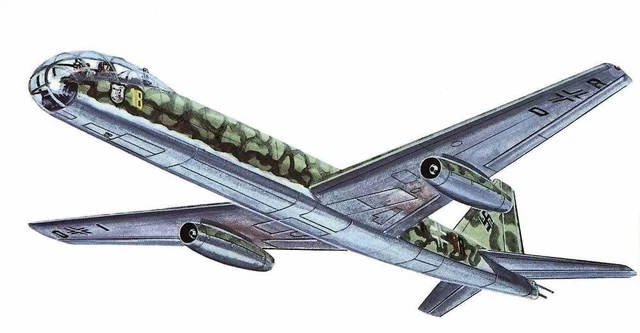 Junkers Ju 287 Bomber Prototype Aircraft Mahogany Kiln Dry Wood Model Large New
