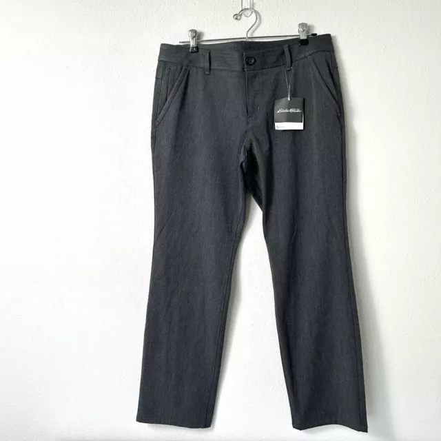 Eddie Bauer Pants Womens Petite 10 10P Grey Straight Leg Travex Hiking NWT