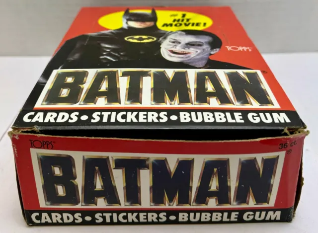 Batman Movie Series 1 Vintage Trading Wax Trading Card Box 36 Packs Topps 1989 2