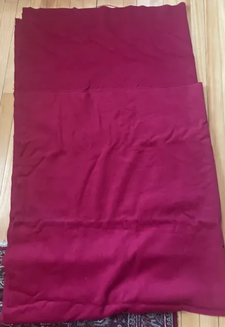 Tela grande roja oscura 100 % lana para enganchar alfombras o artesanías 48 in X76in