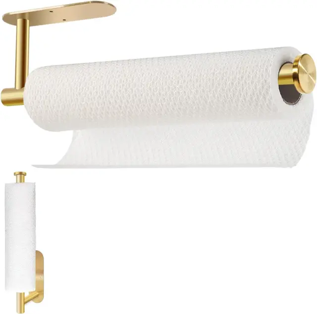 Soporte para toallas de papel debajo del gabinete de cocina - toalla de papel autoadhesivo o de perforación