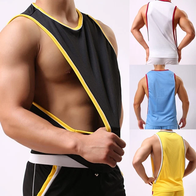 T-Shirt Uomo Tempo Libero Largo Serbatoio Top Camicetta Gilet Clubwear Girocollo