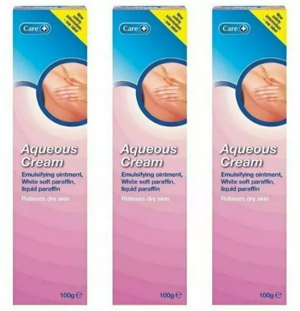 3 X Care Aqueous Cream Emollient to Relieve the Symptoms of Dry Skin - 100g