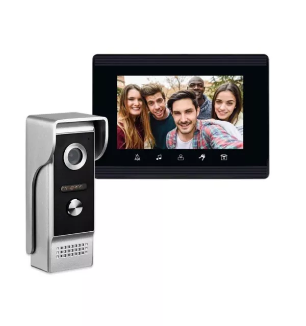 AMOCAM Video Intercom System 7 Inches Monitor Wired Video Door Phone Doorbell