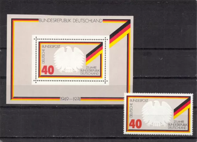 Bund, BRD 1974; MARKE u.BLOCK 25 J. Bundesrepub., Mi.Nr.: Block 10; 807: postfr.