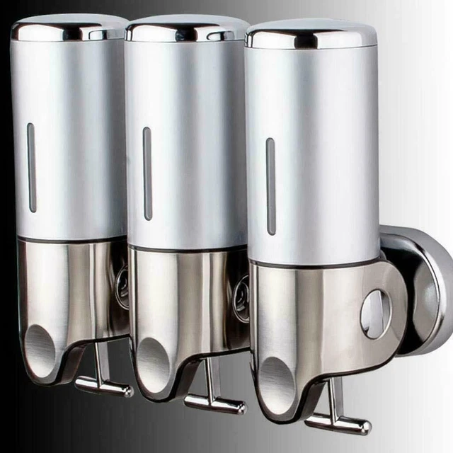 Champú de montaje en pared loción gel acondicionador baño triple dispensador de jabón