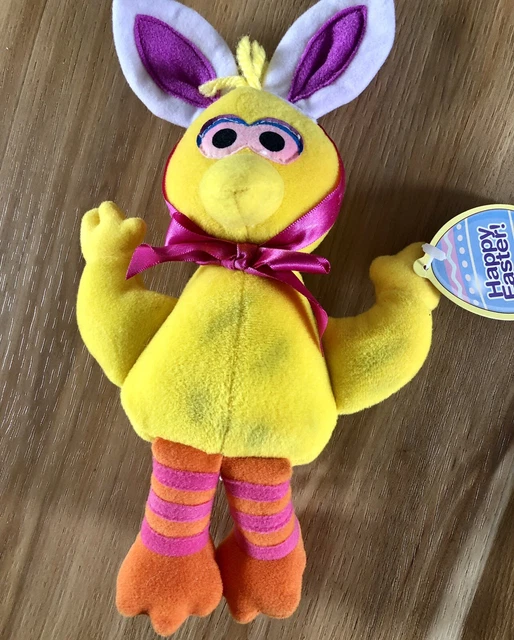 Big Bird SESAME STREET Easter Bunny BIG BIRD Stuffed Animal PLUSH Fisher Price
