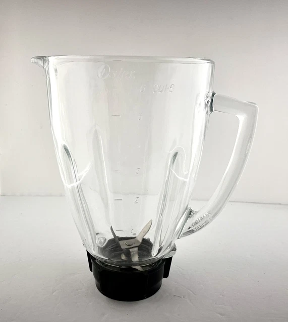 Oster Blender 6-Cup 48 Oz Glass Jar - Black Lid (Replacement Part) with Blade