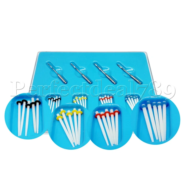 20 Fiber Glass Straight Resin High Intensity Transparent Posts 4 Drills Dental