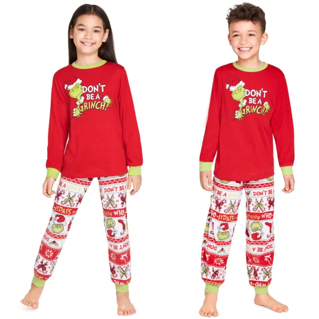 Pigiama di Natale Grinch pigiama di Natale famiglia abbinato adulto bambini bambino abbigliamento da notte pigiama 4