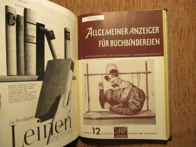AAfB BUCHBINDER ANZEIGER Jg.1965 BUCHBINDER Bookbinding HANDEINBAND Buchbinderei 12