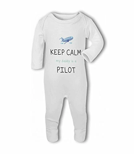 Pilot - Keep Calm my Daddy is a funny - Baby Romper Suit by BWW Print Ltd