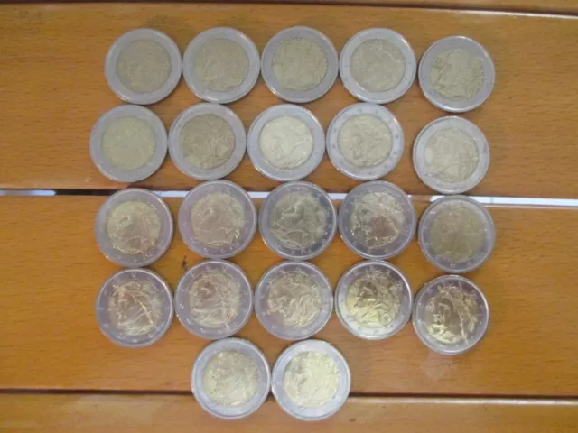 italia lotto di 22 monete da euro 2 dal 2002 al 2023 usate e nuove
