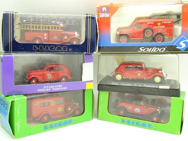 Lot De 15 Camions De Pompiers Solido 1/50 - Acmat, Renault, Mack, Dodge