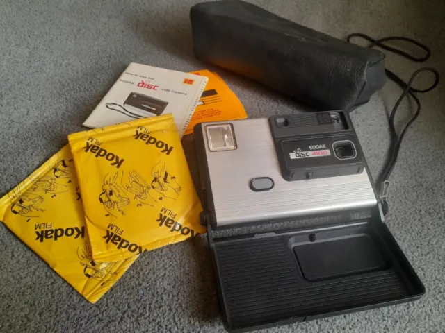 Cámara de Disco Kodak 4100 De Colección Funcionando con 2 Discos Nuevos e Instrucciones