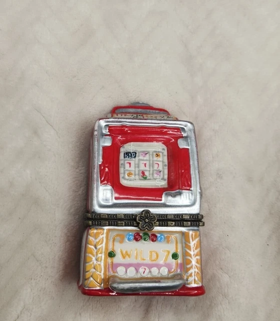 Slot Machine 🎰 Replica - Ceramic Knick Knack with Faux Coins Decor Collectible