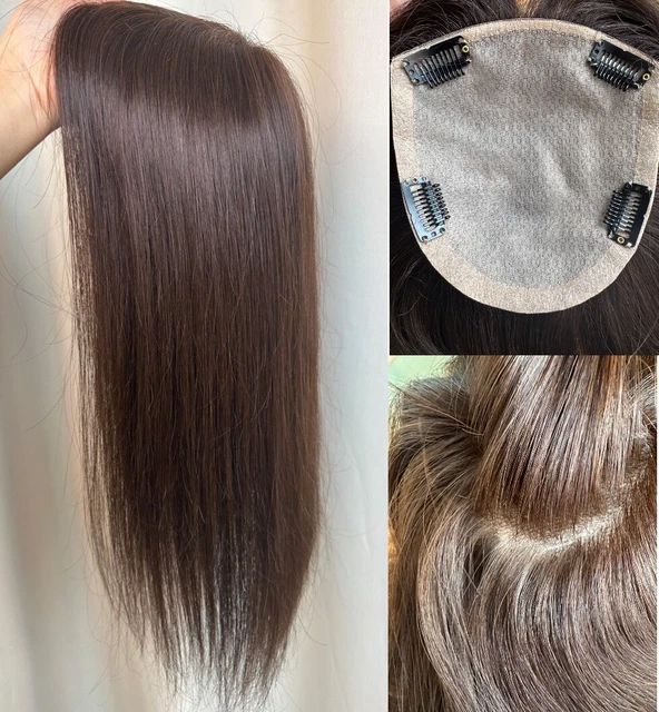 "Peluquería de seda 100 % virgen parte gratuita para mujer 5,5""x6"