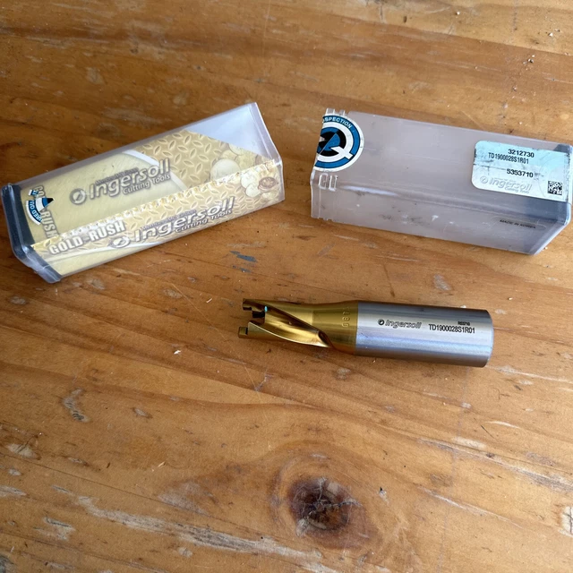 Ingersoll TD1900028S1R01 GoldTwist Drill New 1.5xD Replaceable Tip Drill