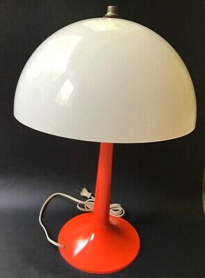 Vtg Mushroom Dome Table lamp Saarinen Style MCM Plastic 18" Tested & Working EVC