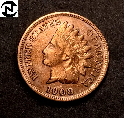 1908 Indian Head Penny Cent ~ Full Liberty + Nice Color ~ (I0321)